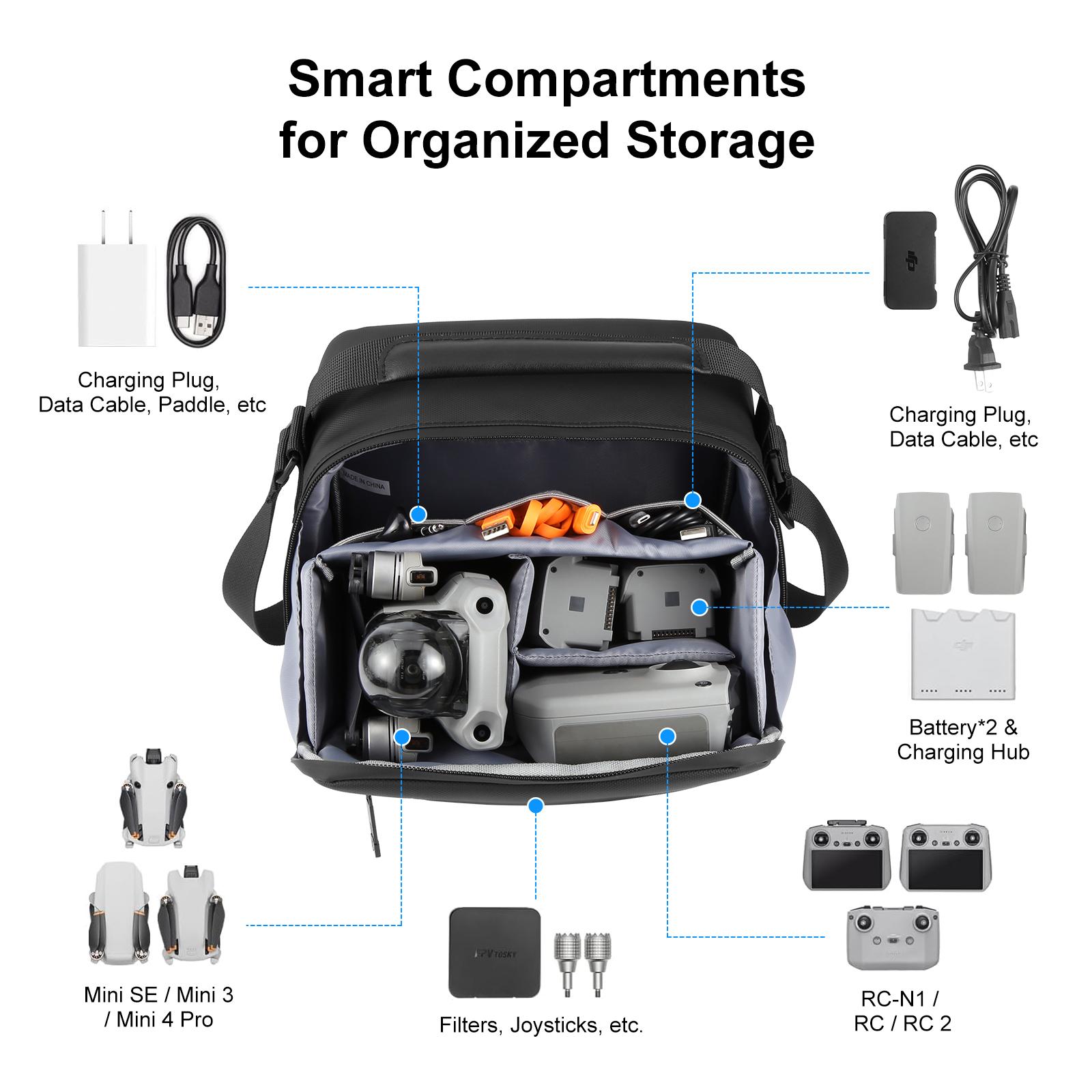 PULUZ กระเป๋าเก็บโดรนผ้า PU กร - Dji Mini Drone บทวิจารณ์และราคา