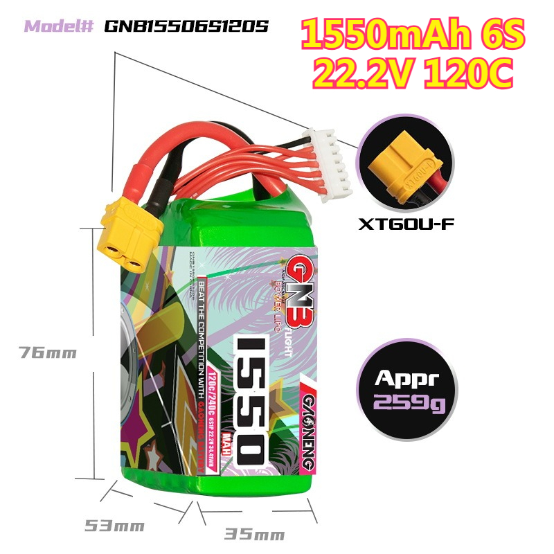 แบตเตอรี่ LiPo 1550mAh 120C 4S - Lipo Battery 4S บทวิจารณ์และราคา