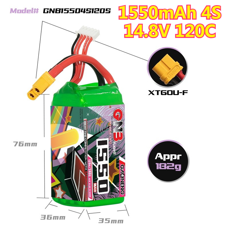 แบตเตอรี่ LiPo 1550mAh 120C 4S - Lipo Battery 4S บทวิจารณ์และราคา